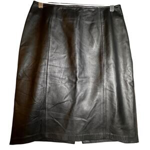 Croft & Barrow Black Lambskin Leather Mini Skirt Women’s Sz 4 Lined Whimsigoth‎